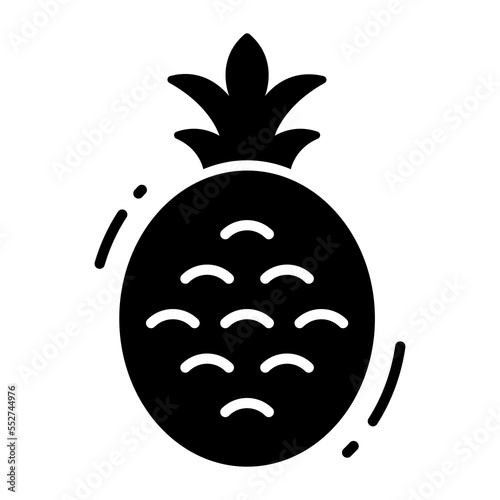 Pineapple vector icon, nutritious food