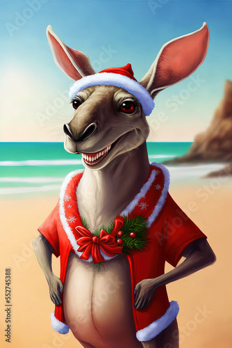 Christmas in Australia, the festive season at the beach.  Generative AI