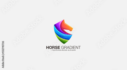 Horse gradient vector icon logo design template