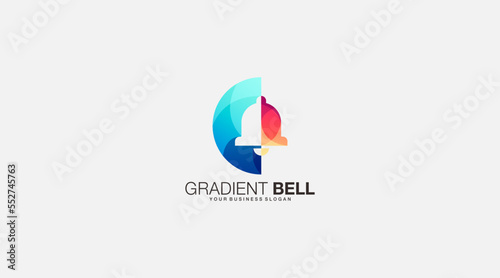 Gradient bell logo vector design illustration