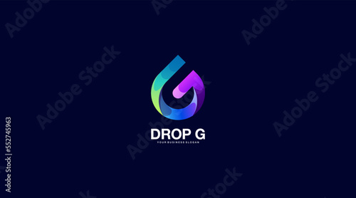 Colorful Drop g vector logo design illustration symbol
