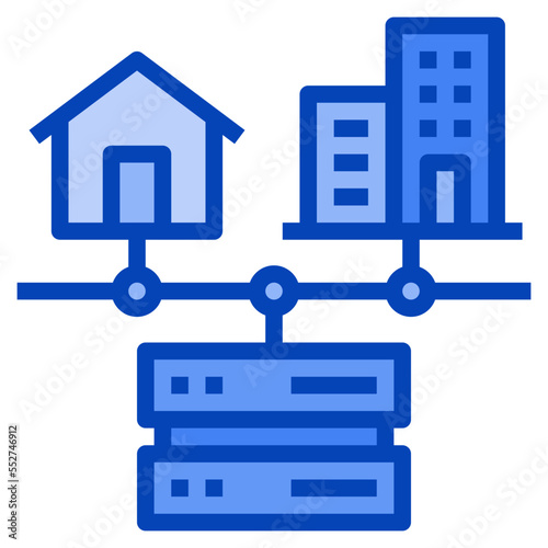 cloud computing blue icon