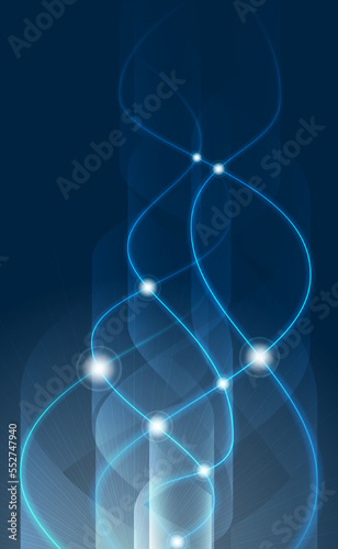 The flow of electromagnetic waves. Vector illustration of vertically directed flows of electro magnetic waves. Sketch for creativity.
