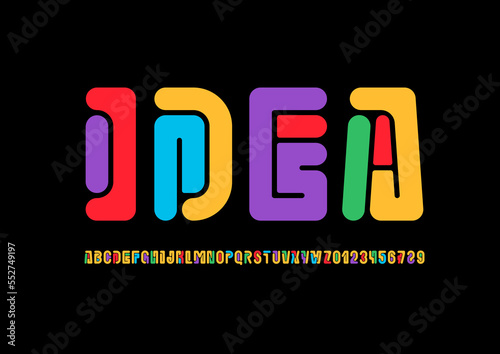 Abstract alphabet font, rounded art typography for your designs logo or brand name, vector illustration 10EPS