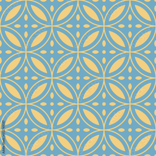 Japanese Circle Petal Vector Seamless Pattern