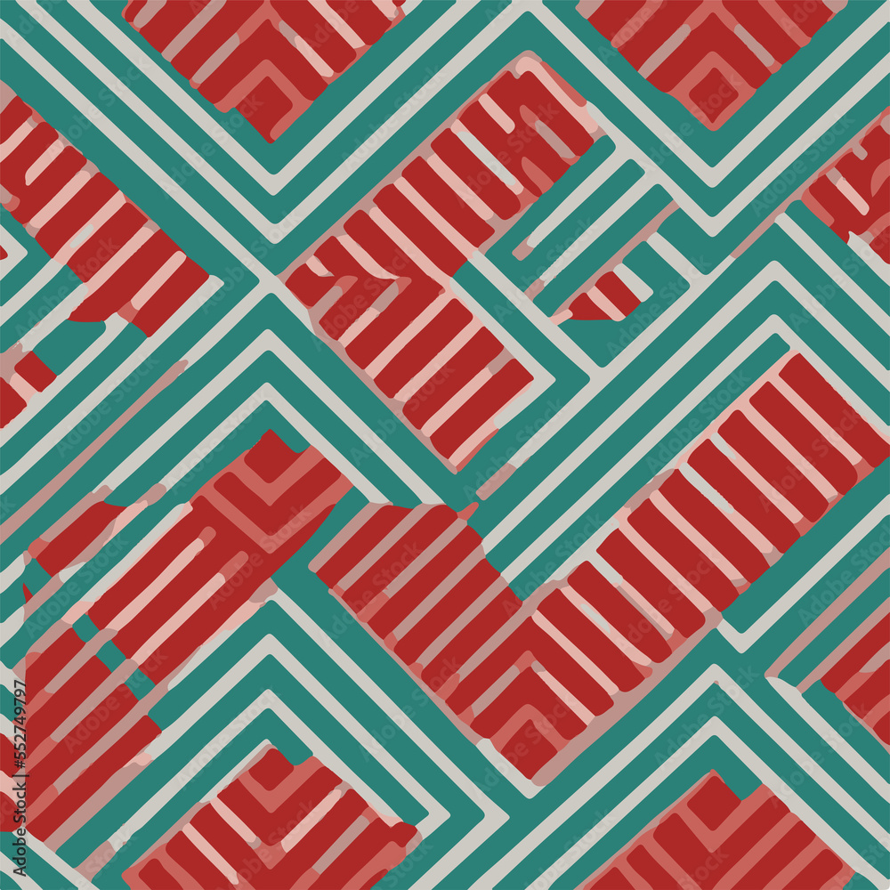 Fototapeta premium Christmas Themed Geometric Pattern
