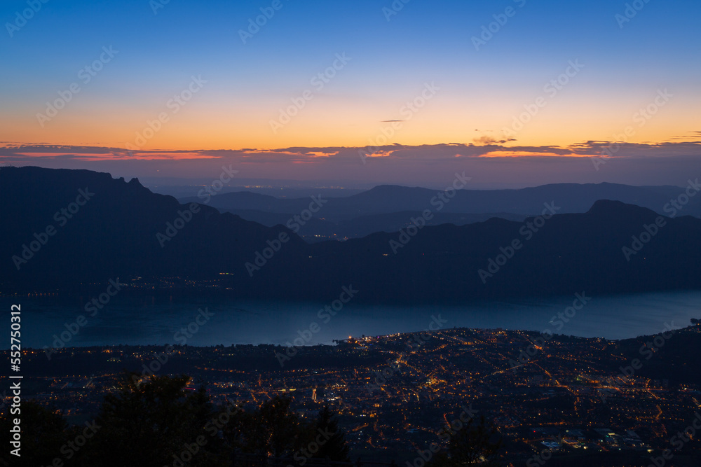 sunset over the mountains, Aix-les-bains