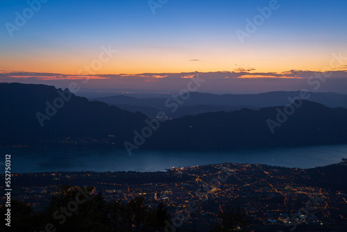 sunset over the mountains, Aix-les-bains