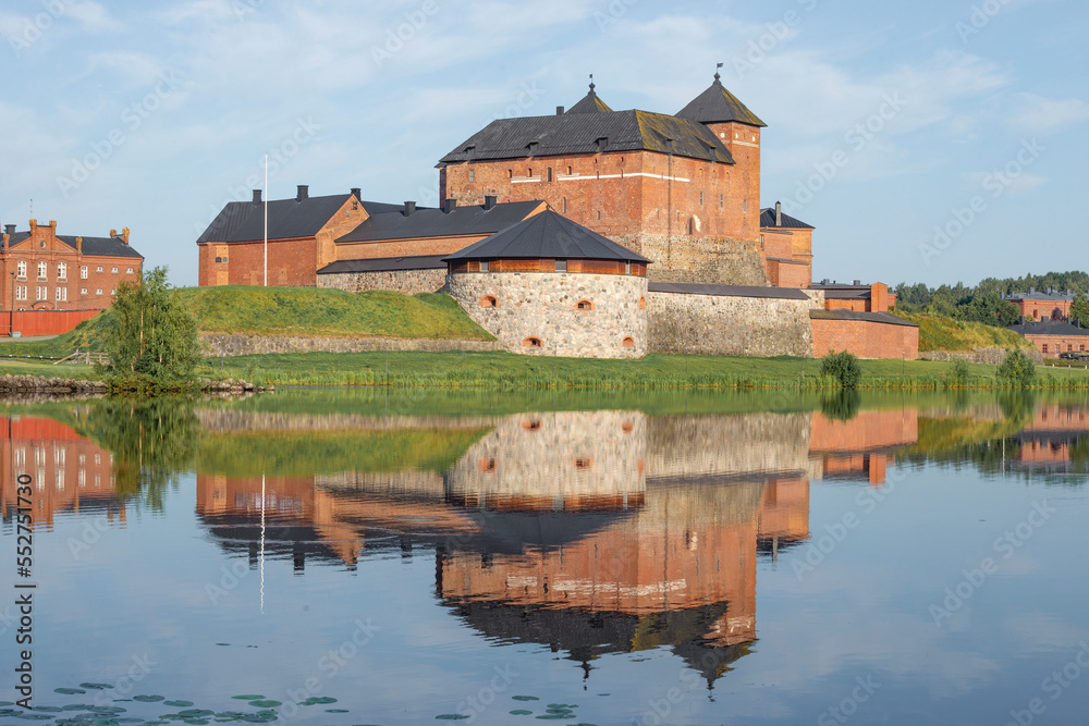 View of the ancient fortress of the Hameenlinna city on a July morning. Finland
