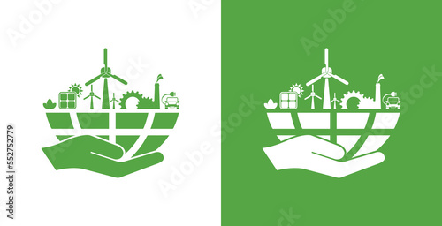 circular economy icons on white background	