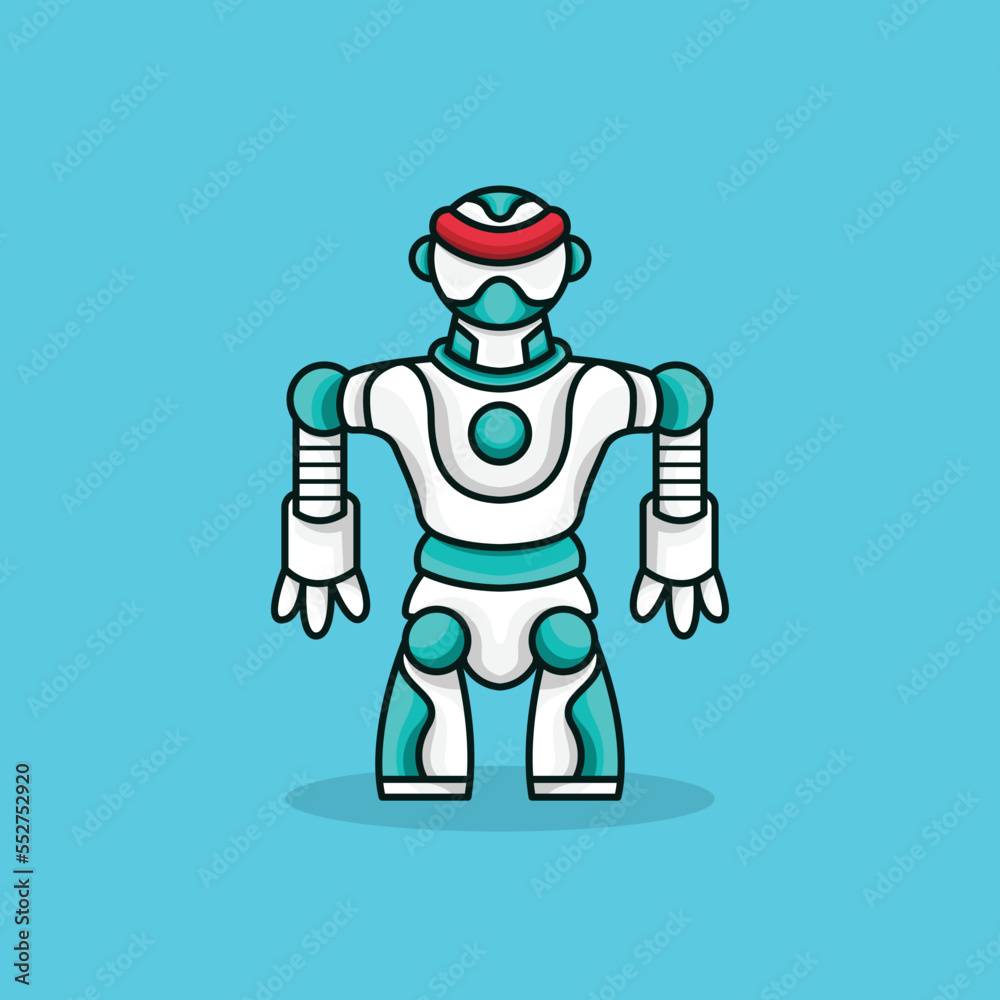 Obraz premium awesome Mecha humanoid robot guardian warrior logo mascot design that is dashing and futuristic