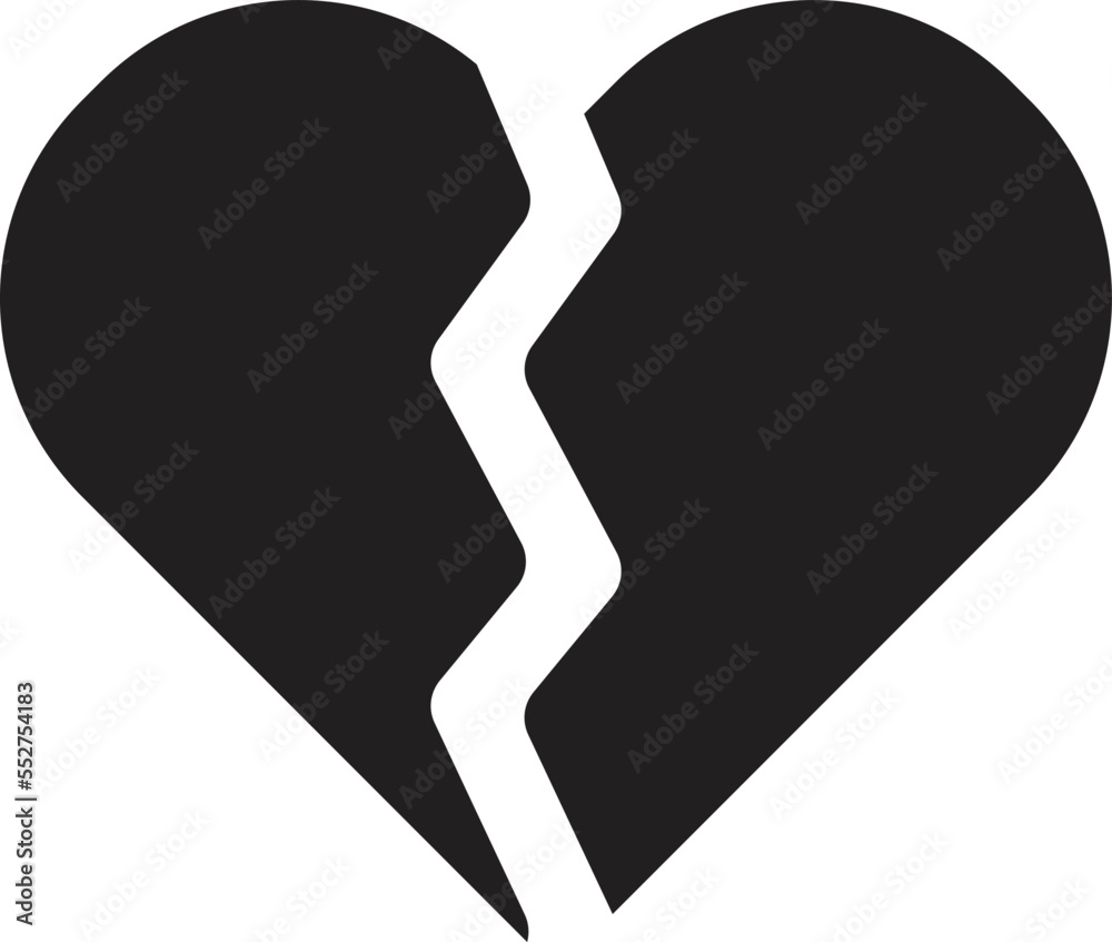 broken heart symbol vector isolated on white background broken heart symbol vector isolated on white background