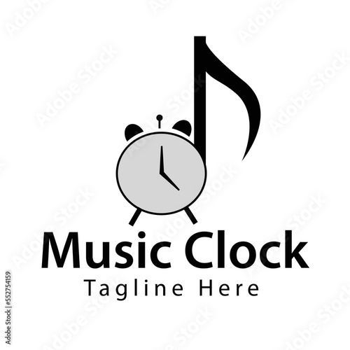 Time music logo design isolated on white background.