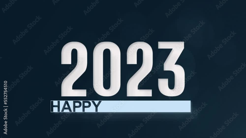 Happy New Year 2023 text-shadow with blue background animation 4k footage, welcoming the new year. Happy New Year 2023 text-shadow with blue background animation 4k footage, welcoming the new year.