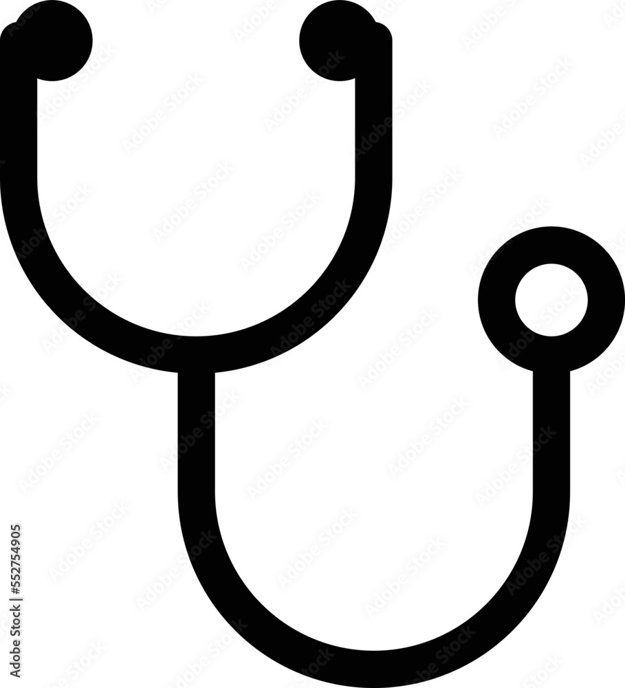Stethoscope isolated on white . Stethoscope icon - medical and health care symbol vector illustration Stethoscope isolated on white . Stethoscope icon - medical and health care symbol vector illustration