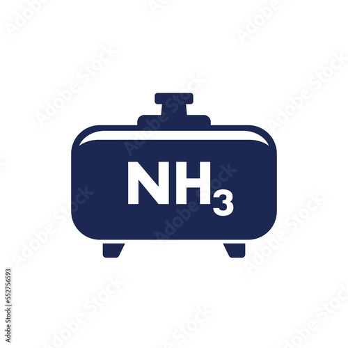 ammonia, NH3 gas in big tank icon