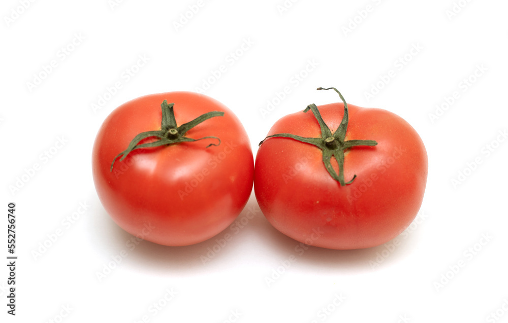 Red ripe tomato on a white background. Red ripe tomato on a white background.