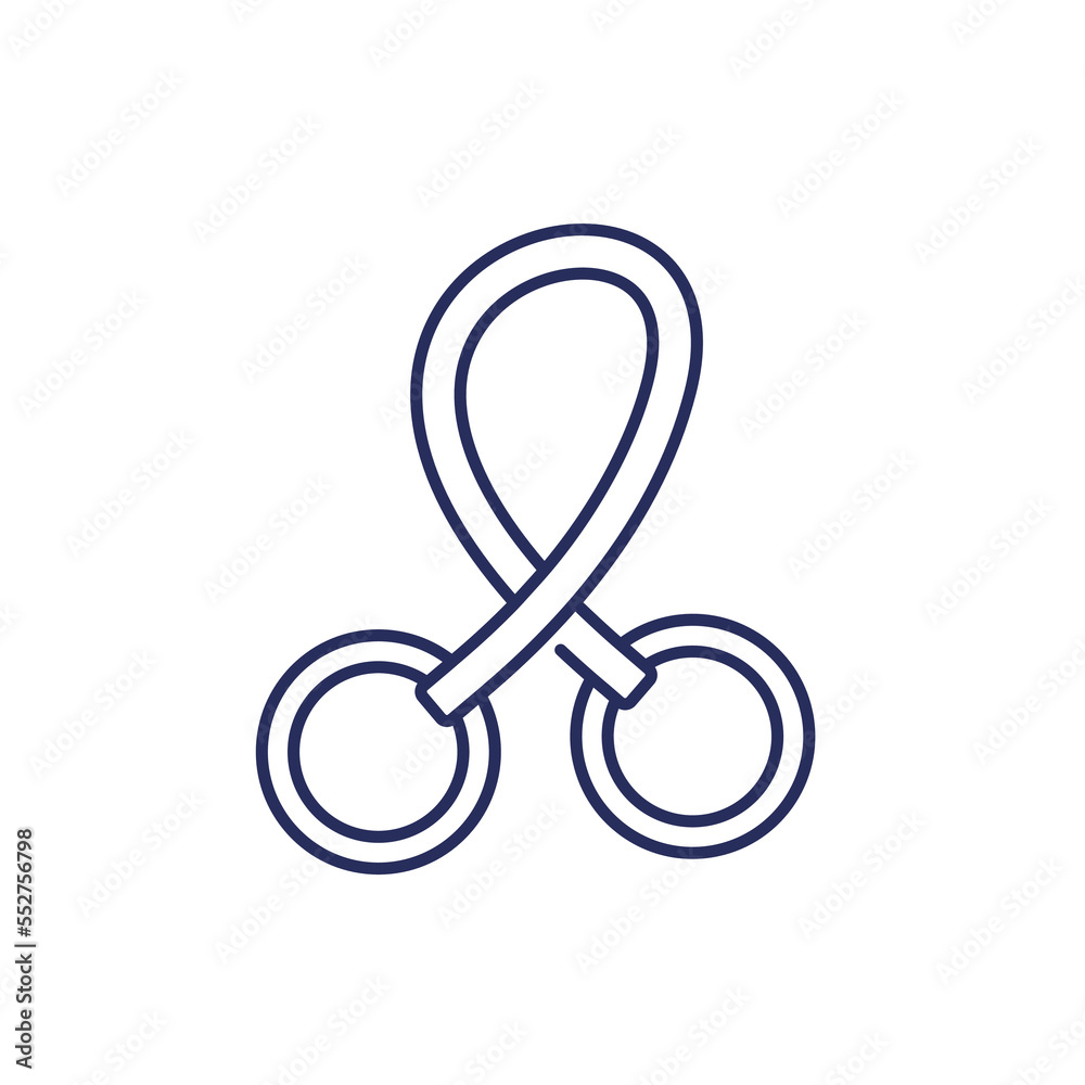 gymnastics rings icon, line vector gymnastics rings icon, line vector