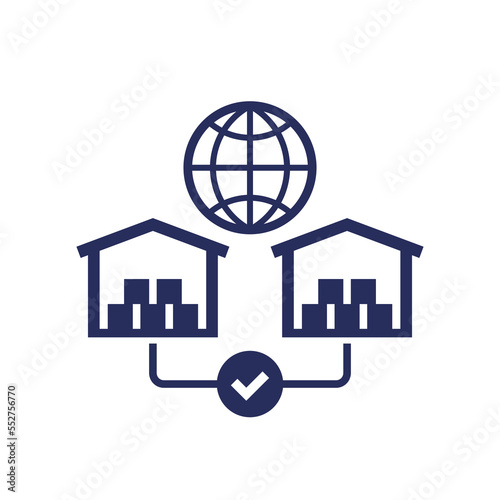 Global sourcing icon on white