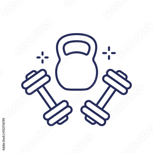 Gym and workout line icon