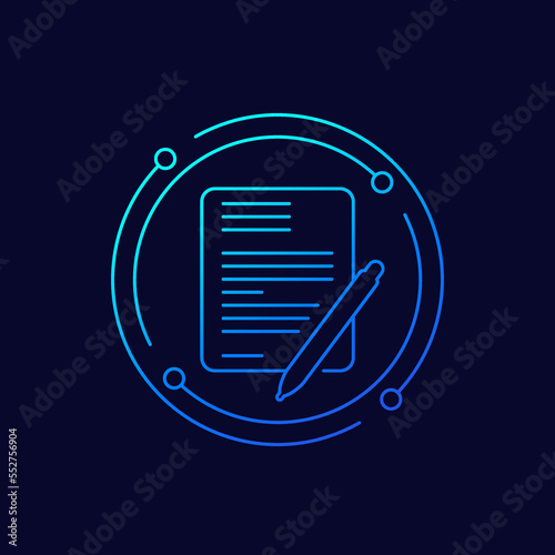 Will icon, linear vector design