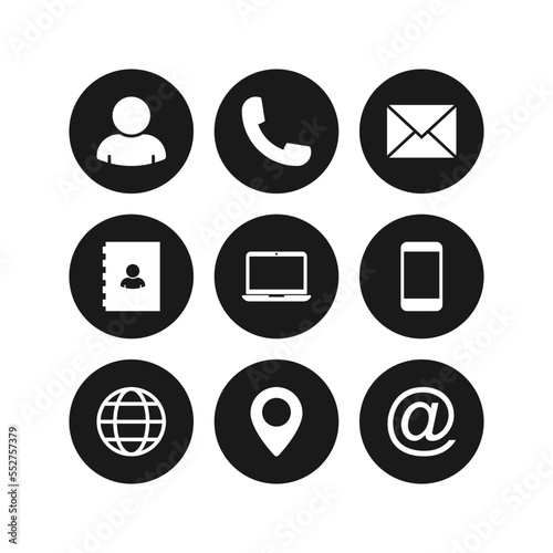 Contact us icons. vector illustration. Color editable
