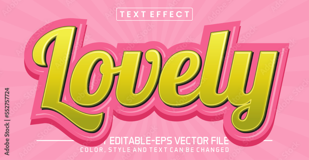 Lovely text editable style effect graphic text template