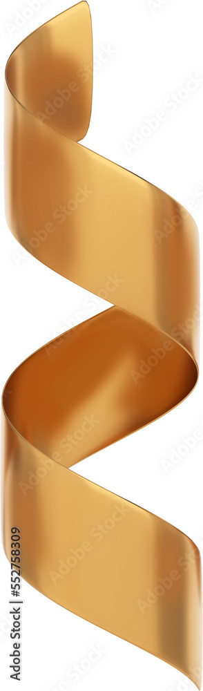 Golden ribbon roll,new year celebration,3d rendering Golden ribbon roll,new year celebration,3d rendering