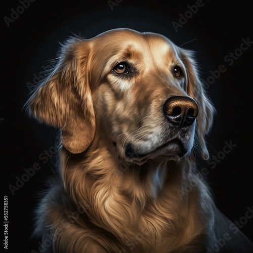 Wallpaper Mural Schöner Golden Retriever Hund  isoliert auf schwarzem Hintergrund Torontodigital.ca