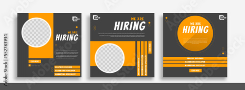 We are hiring job vacancy social media post banner design template. We are hiring job vacancy square web banner design.	