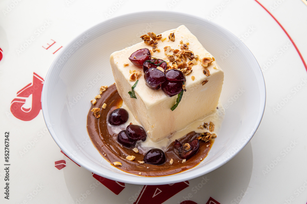 Cheesecake with cherries and chocolate Cheesecake with cherries and chocolate