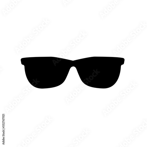 Black Eye Glasses silhouette. Sunglasses, eye health eyewear frame accessory design icon