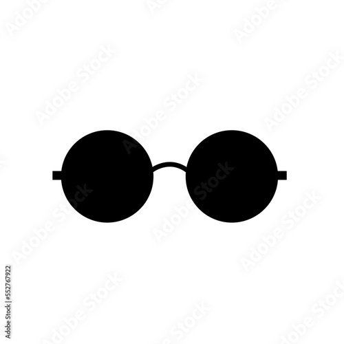 Black Eye Glasses silhouette. Sunglasses, eye health eyewear frame accessory design icon