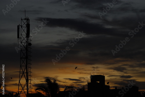 sunset over the city