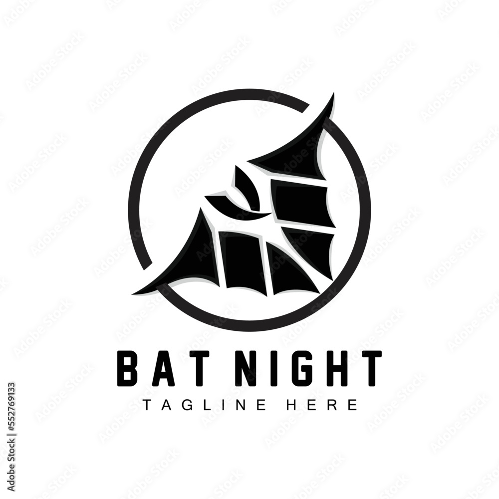 Bat Logo, Night Flying Animal Icon, Company Vector,Halloween Template Bat Logo, Night Flying Animal Icon, Company Vector,Halloween Template