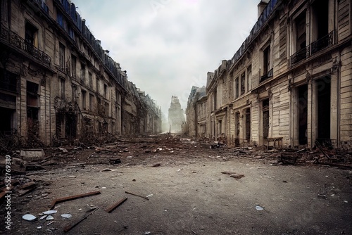 ville détruite après une catastrophe photo