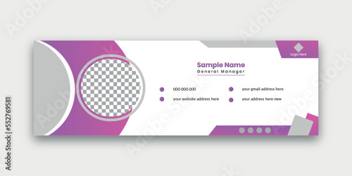 Creative and modern email signature or email footer | Personal social media cover page design