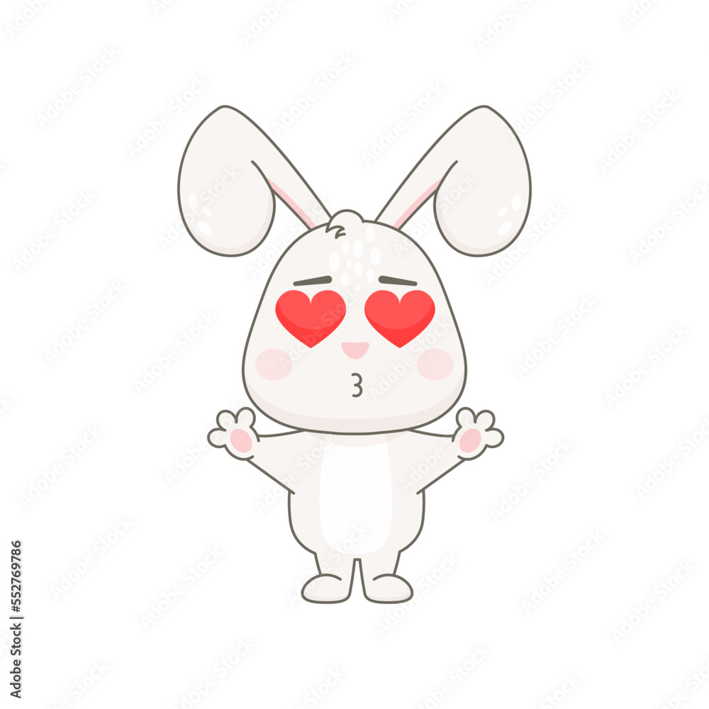 Cute rabbit character isolated on white. Easter bunny vector illustration. Cute rabbit character isolated on white. Easter bunny vector illustration.