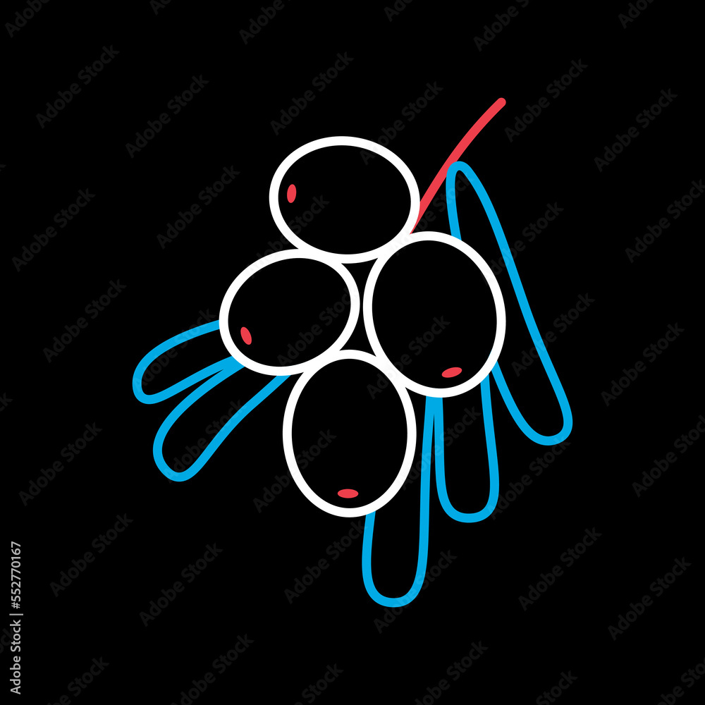 Sea buckthorn berry isolated design vector icon