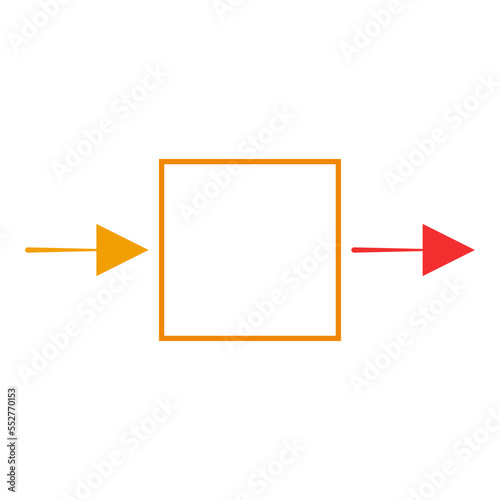 An abstract transparent input output data flow design.