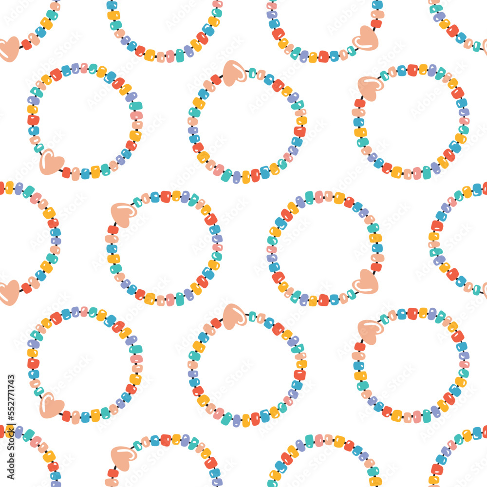 2000's and y2k style bracelet seamless vector pattern. 2000's and y2k style bracelet seamless vector pattern.