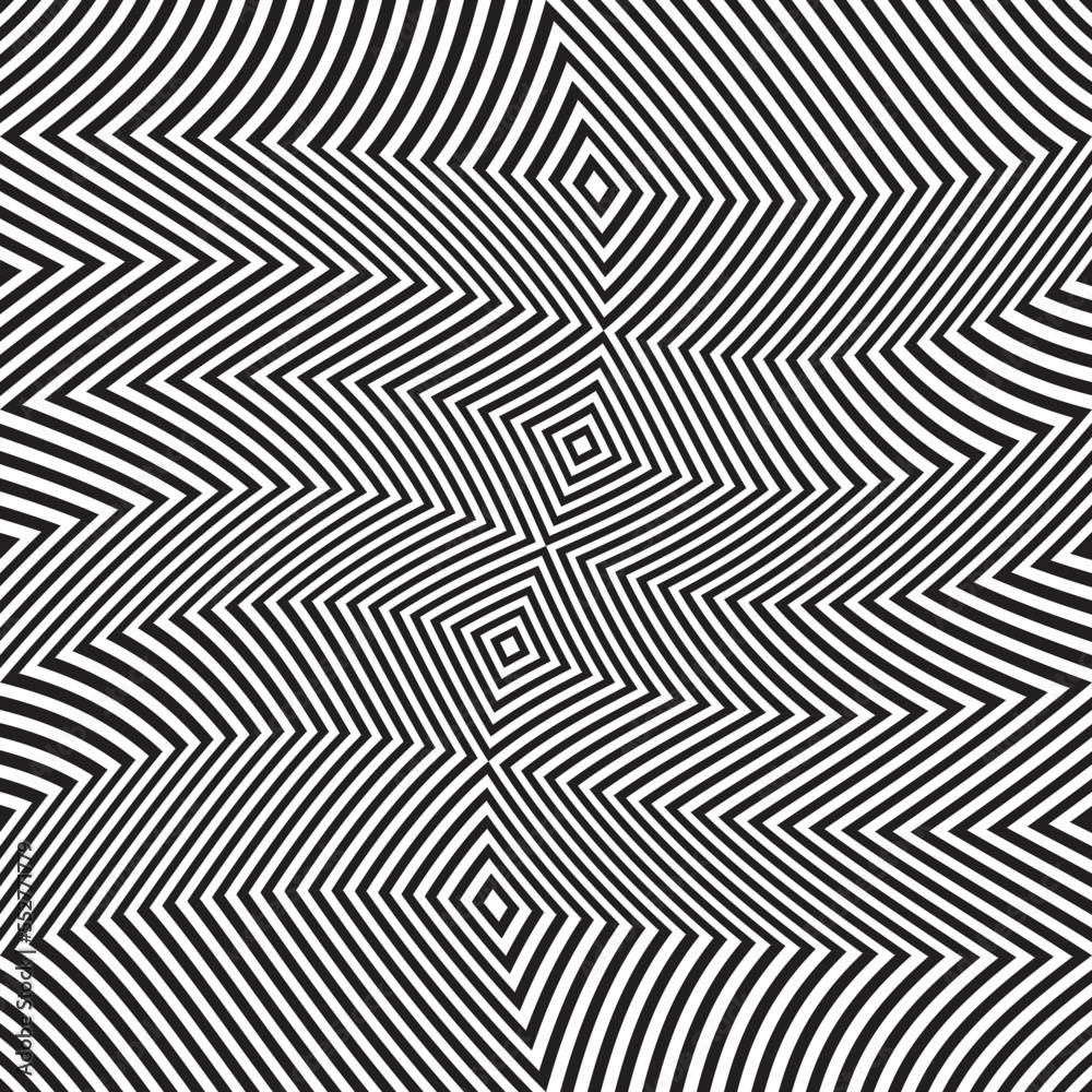 Seamless pattern with lines.Unusual poster Design .Black Vector stripes .Geometric shape. Endless textur