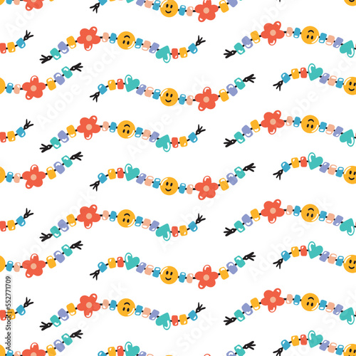 2000's and y2k style bracelet seamless vector pattern photo