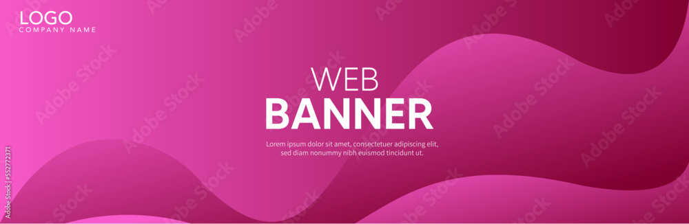 Abstract Pink background with waves, Pink banner
