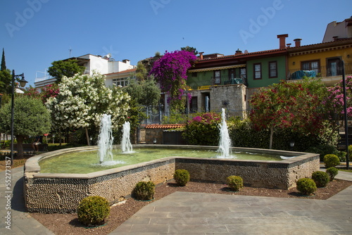 Waterspout fountain in Kecili Park in Antalya,Turkey 