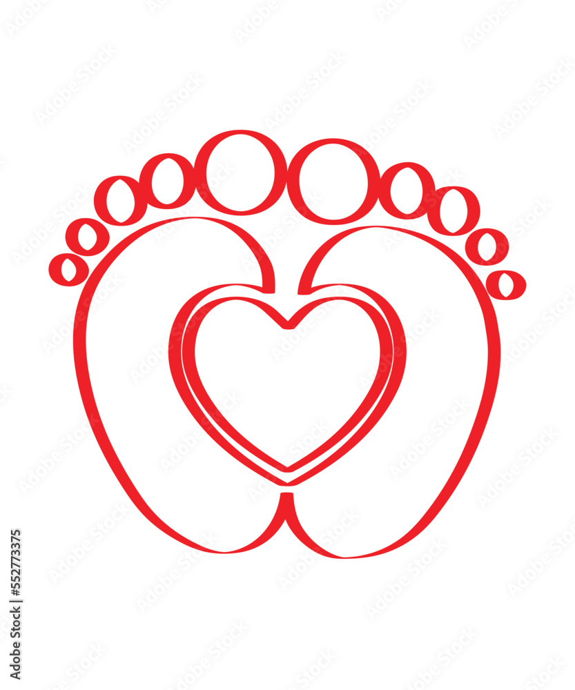 Baby for Love Vector Clip art Design , or Heart Vector heart illustration.Red heart design icon flat.Modern flat valentine love sign web site desig 