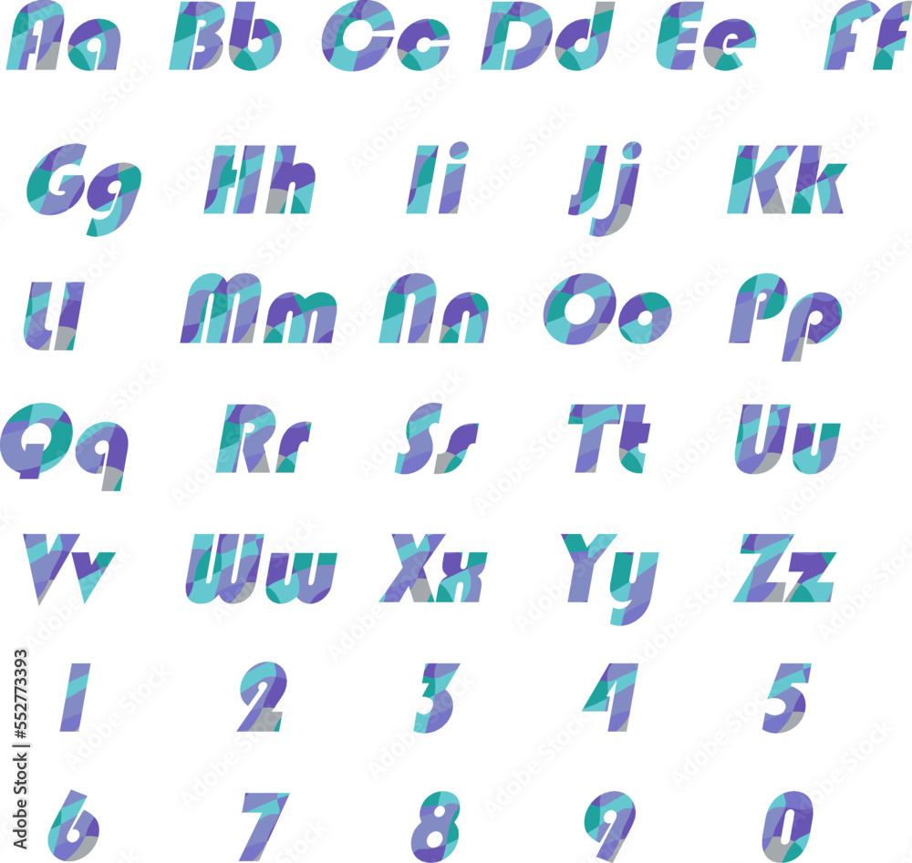 Bauhaus alphabet decorated with spots