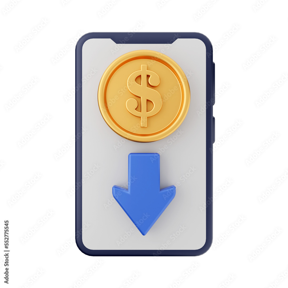 payment method money coin dollar 3d render icon illustration payment method money coin dollar 3d render icon illustration