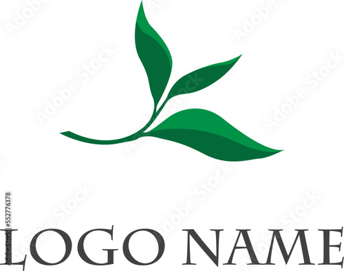 The logo with tea leafs, can be used for tea and symbolic and natural things