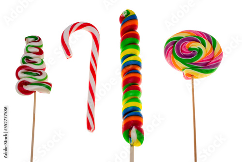 colorful lollipop isolated on white